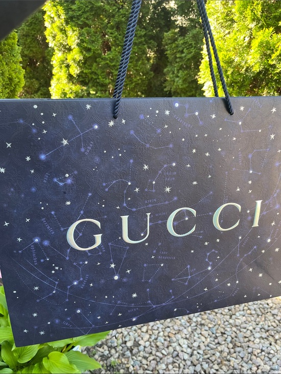 Gucci Other - Gucci Navy Constellation Shopping Bag with Iridescent Logo